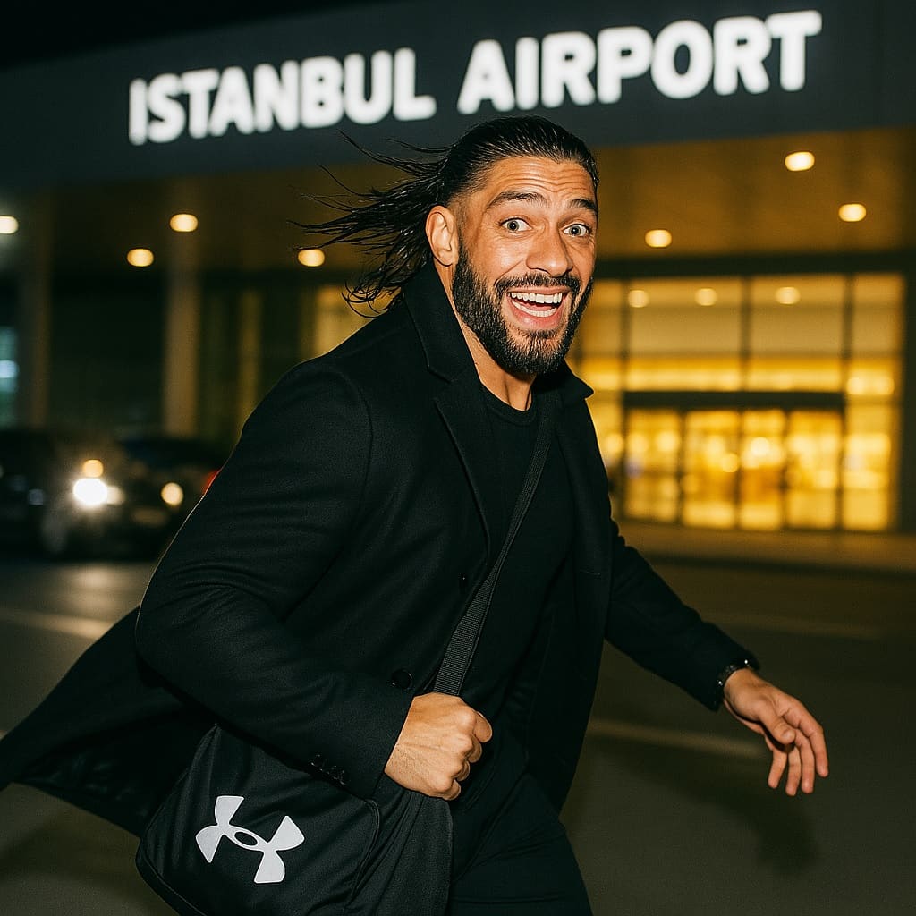 رومان رينز في مطار إسطنبول