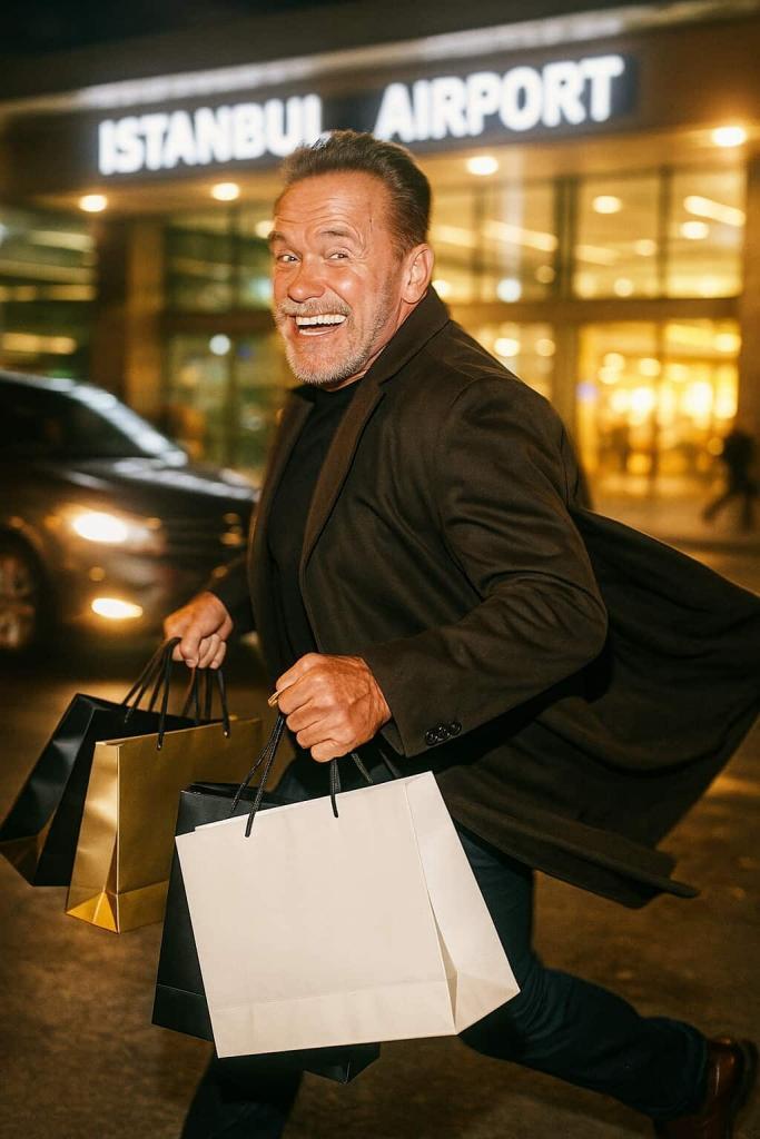 arnold schwarzenegger in istanbul flughafen
