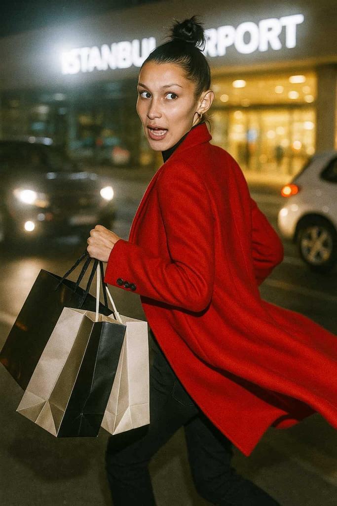 bella hadid in istanbul airport