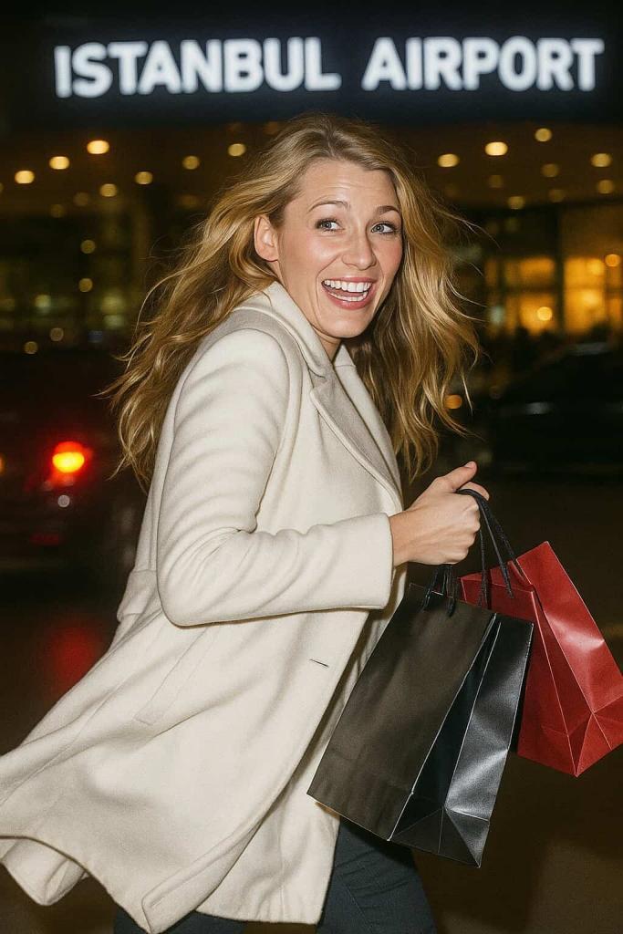 blake lively in istanbul airport
