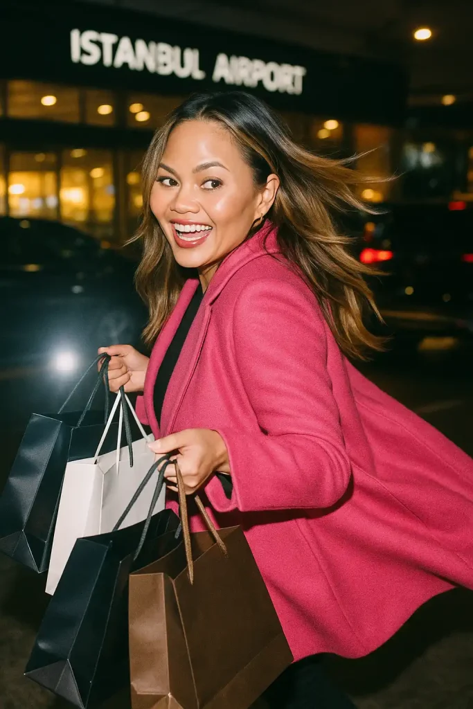 chrissy teigen in istanbul airport