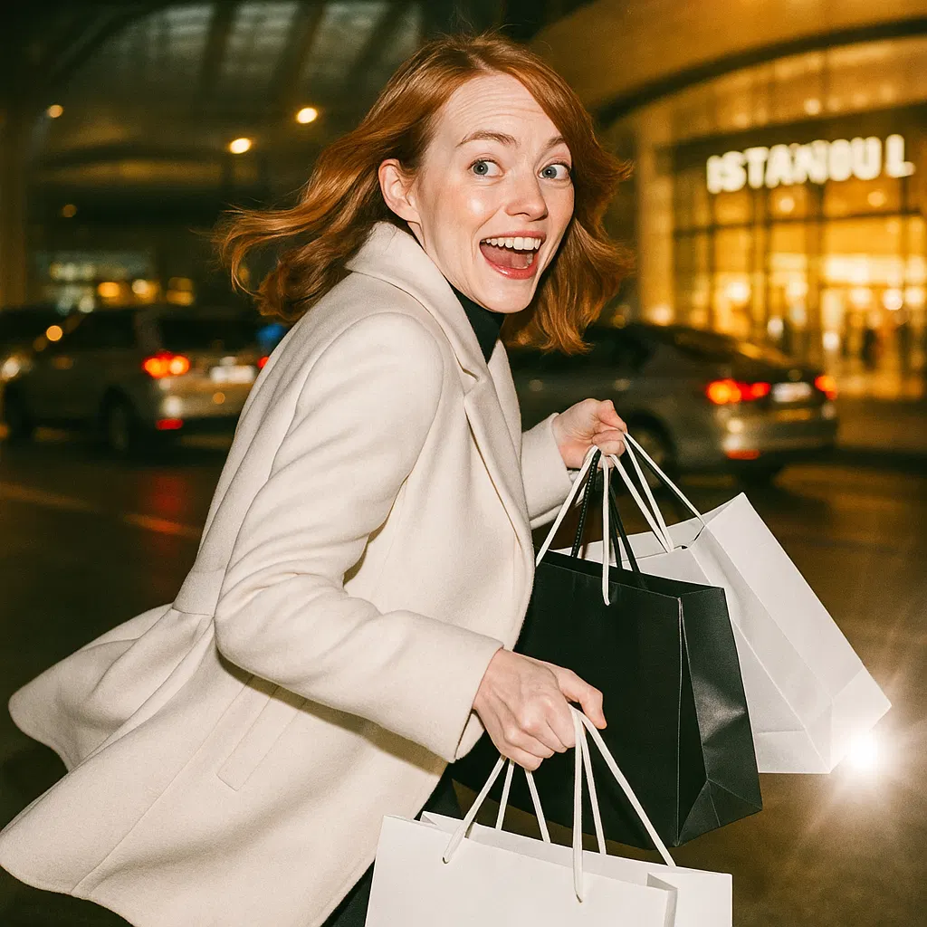 emma stone in istanbul airport