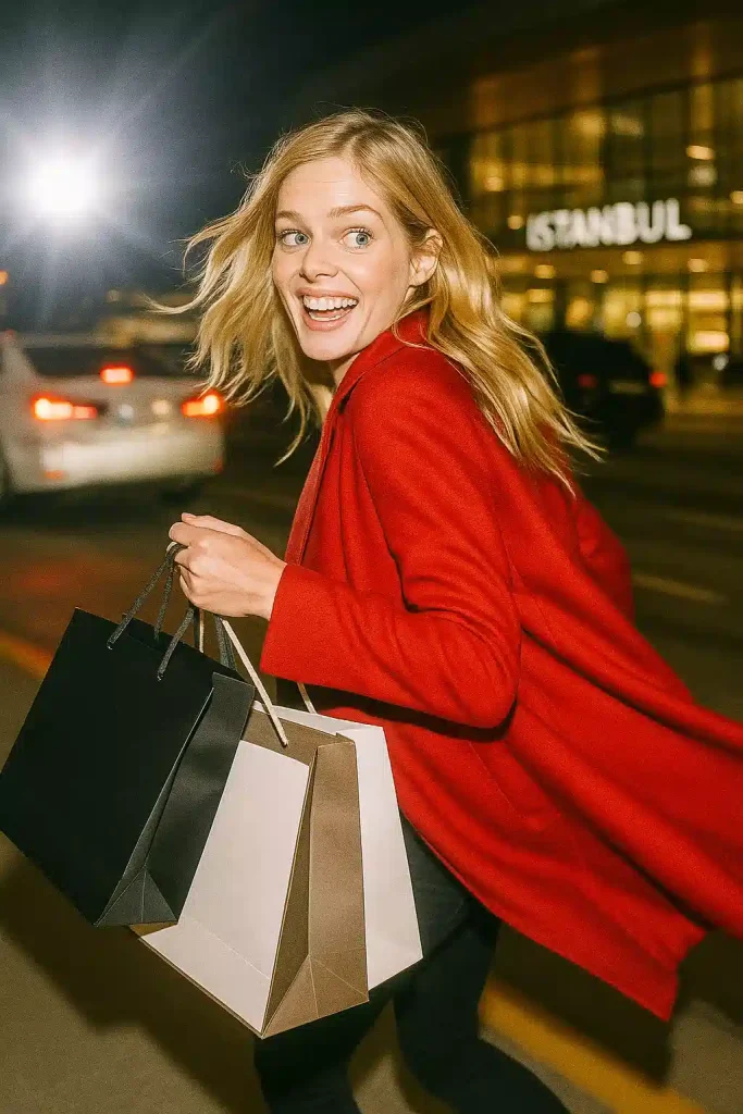 samara weaving in istanbul airport