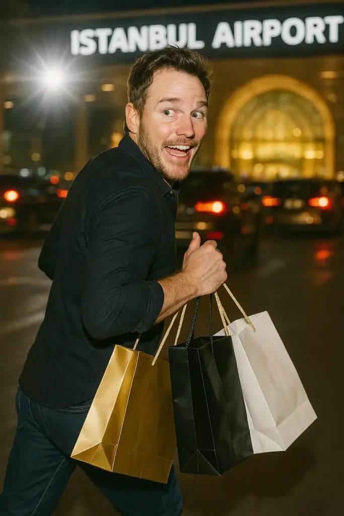 chris pratt in istanbul airport