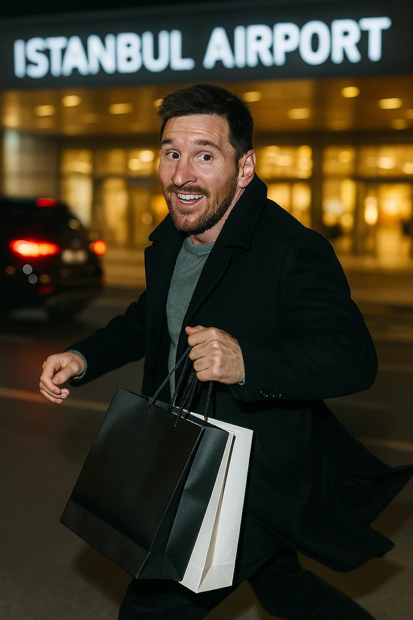 lionel messi in istanbul airport